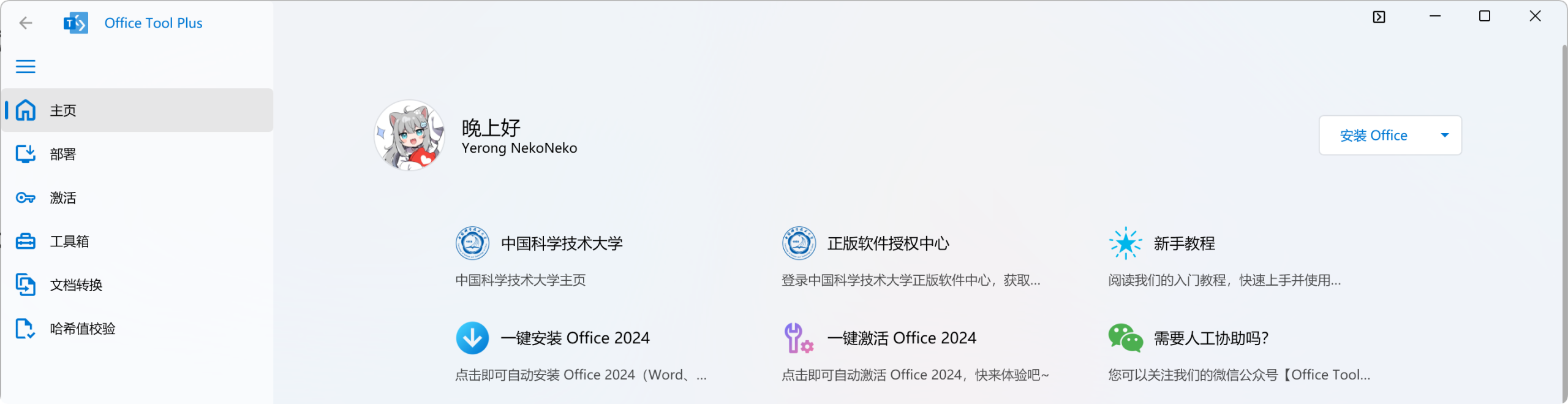 Office Tool Plus 中国科学技术大学主页截图